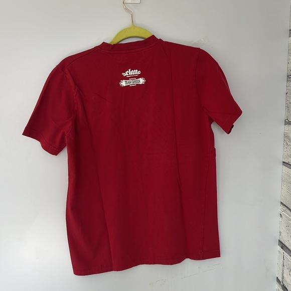 Elan red baby tee in size medium with heart on fire detail - Picture 2 of 5